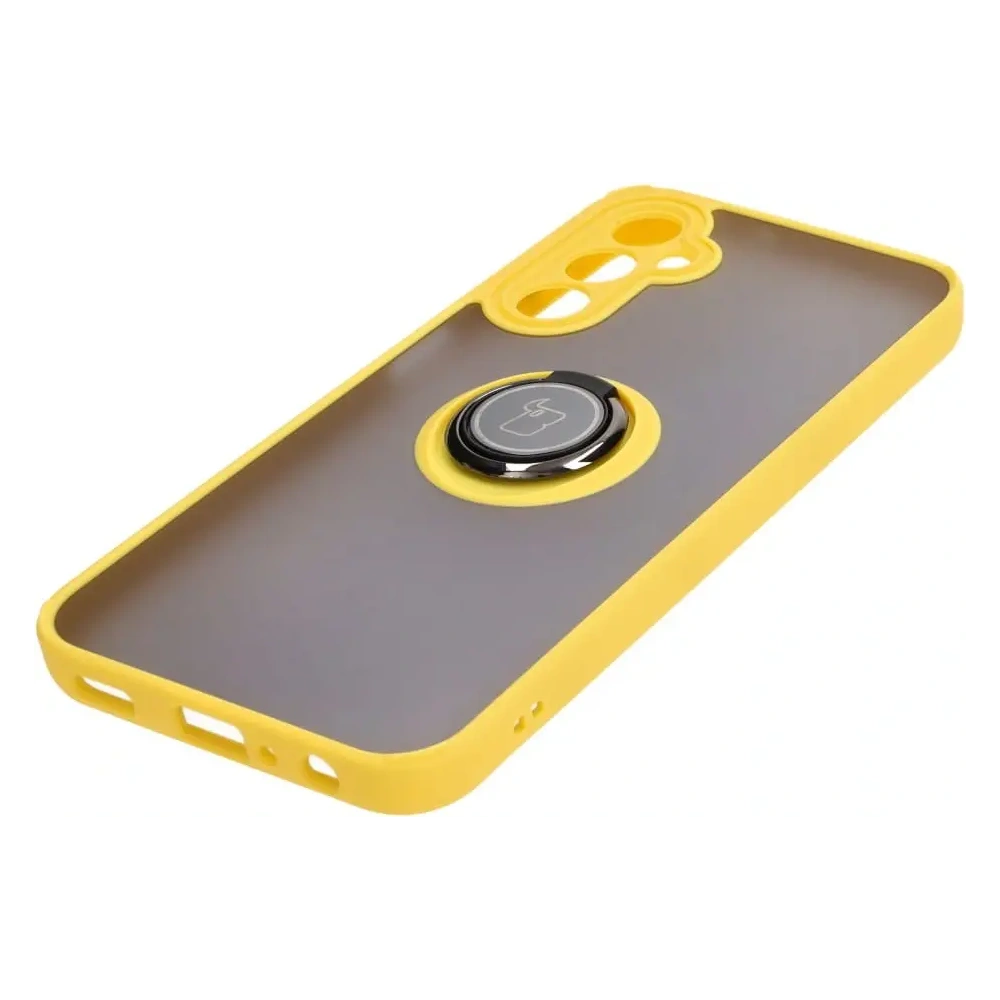 Hurtownia GSM - Bizon Case Hybrid Ring Samsung Galaxy A24 4G fumuriu cu un cadru galben - BIZ947 - {ean13} - Hurt