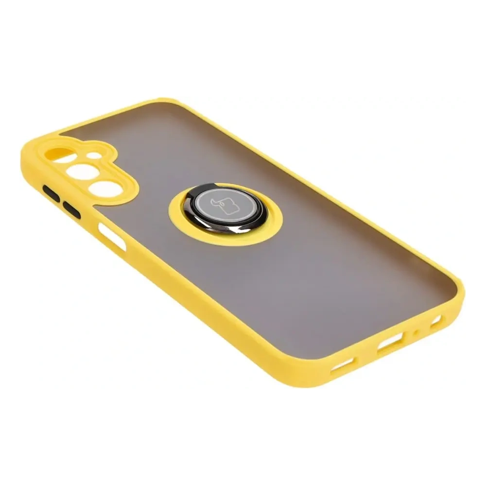 Hurtownia GSM - Bizon Case Hybrid Ring Samsung Galaxy A24 4G fumuriu cu un cadru galben - BIZ947 - {ean13} - Hurt