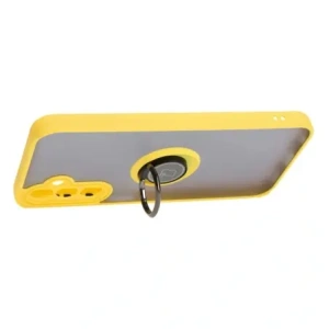 Hurtownia GSM - Etui s úchopem na prst Bizon Case Hybrid Ring pro Samsung Galaxy A24 4G kouřové s žlutým rámem - BIZ947 - {ean13} - Hurt