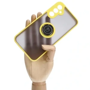 Hurtownia GSM - Etui s úchopem na prst Bizon Case Hybrid Ring pro Samsung Galaxy A24 4G kouřové s žlutým rámem - BIZ947 - {ean13} - Hurt