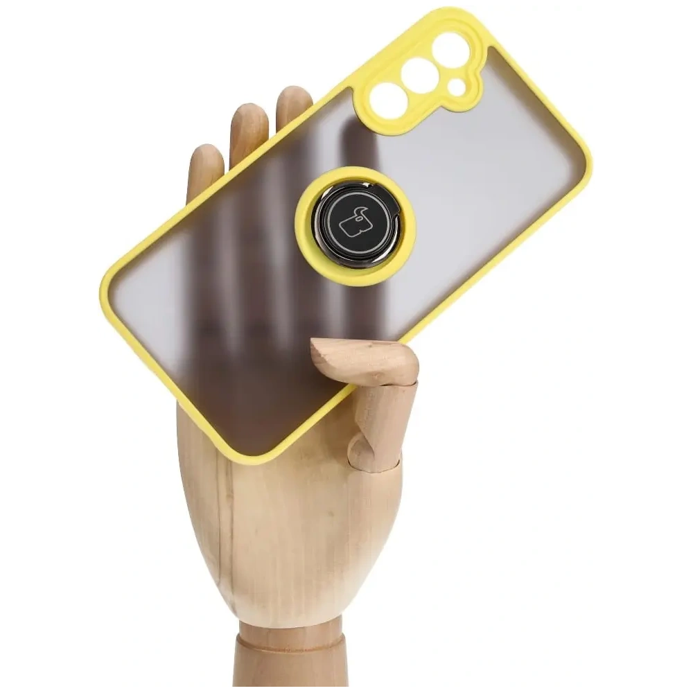 Hurtownia GSM - Bizon Case Hybrid Ring Samsung Galaxy A24 4G rauchig mit einem gelben Rahmen - BIZ947 - {ean13} - Hurt
