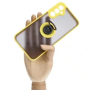 Hurtownia GSM - Etui s úchopem na prst Bizon Case Hybrid Ring pro Samsung Galaxy A24 4G kouřové s žlutým rámem - BIZ947 - {ean13} - Hurt