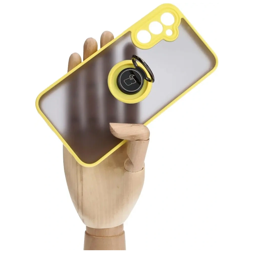 Hurtownia GSM - Bizon Case Hybrid Ring Samsung Galaxy A24 4G fumuriu cu un cadru galben - BIZ947 - {ean13} - Hurt