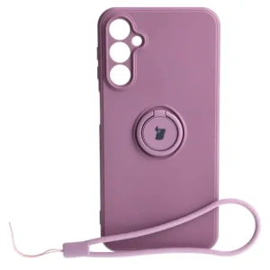 Hurtownia GSM - Etui Bizon Case Silicone Ring Sq do Samsung Galaxy A24 tmavě fialové - BIZ952 - {ean13} - Hurt