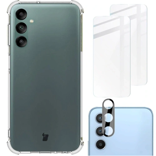 Etui + 2x szkło na ekran + obiektyw Bizon Case Clear Pack do Samsung Galaxy A24 przezroczyste