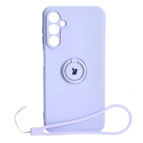 Etui Bizon Case Silicone Ring Sq do Samsung Galaxy A24 jasnofioletowe