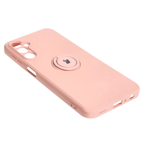 Etui Bizon Case Silicone Ring Sq do Samsung Galaxy A24 jasnoróżowe