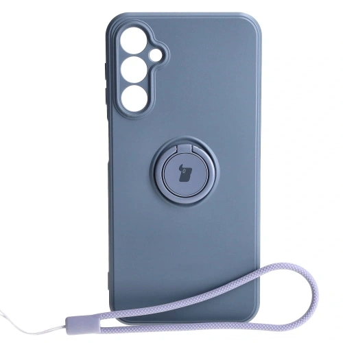 Etui Bizon Case Silicone Ring Sq do Samsung Galaxy A24 szare