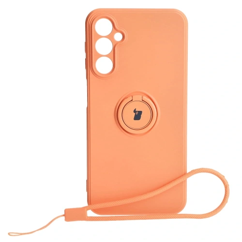 Etui Bizon Case Silicone Ring Sq do Samsung Galaxy A24 pomarańczowe