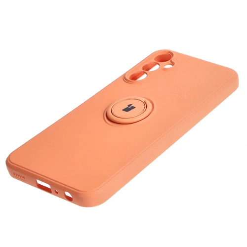 Etui Bizon Case Silicone Ring Sq do Samsung Galaxy A24 pomarańczowe
