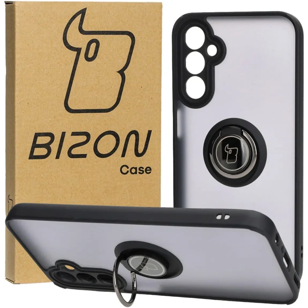Hurtownia GSM - Bizon Case Hybrid Ring Samsung Galaxy A24 4G fumuriu cu un cadru negru - BIZ967 - {ean13} - Hurt