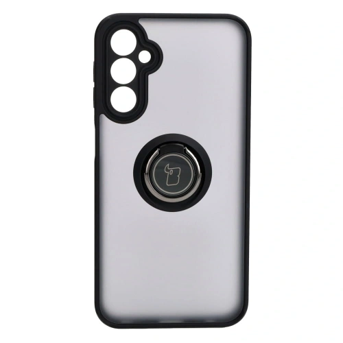 Etui z uchwytem na palec Bizon Case Hybrid Ring do Samsung Galaxy A24 4G przydymione z czarną ramką