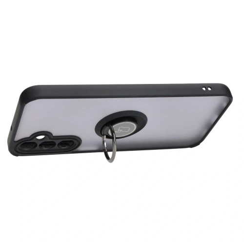 Etui z uchwytem na palec Bizon Case Hybrid Ring do Samsung Galaxy A24 4G przydymione z czarną ramką
