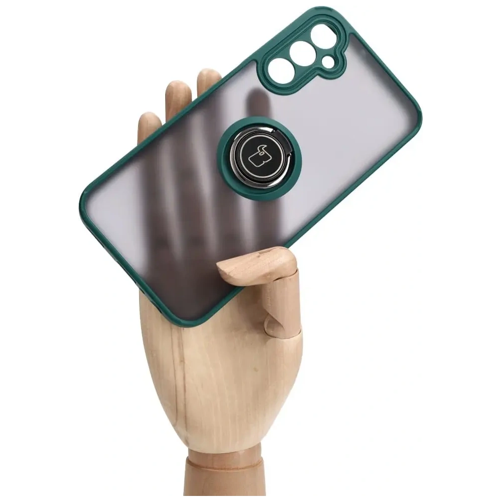 Hurtownia GSM - Bizon Case Hybrid Ring Samsung Galaxy A24 4G fumuriu cu un cadru verde închis - BIZ971 - {ean13} - Hurt