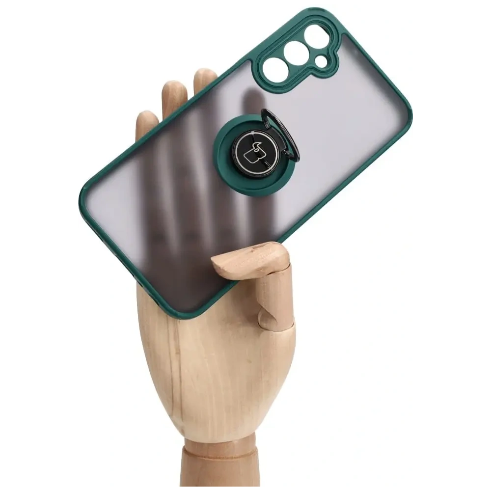 Hurtownia GSM - Bizon Case Hybrid Ring Samsung Galaxy A24 4G fumuriu cu un cadru verde închis - BIZ971 - {ean13} - Hurt
