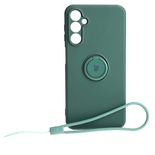 Etui Bizon Case Silicone Ring Sq do Samsung Galaxy A24 ciemnozielone