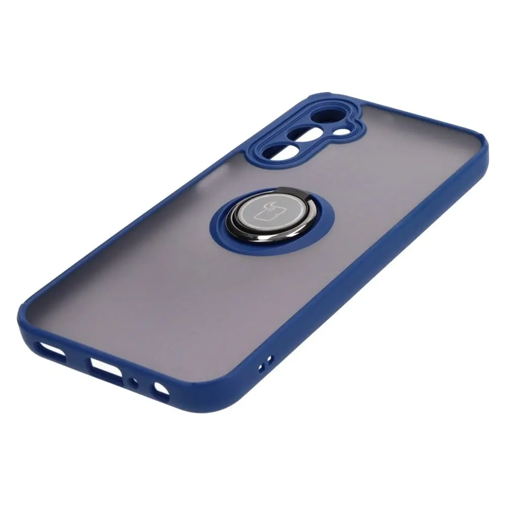 Hurtownia GSM - Bizon Case Hybrid Ring Samsung Galaxy A24 4G fumuriu cu un cadru albastru închis - BIZ974 - {ean13} - Hurt
