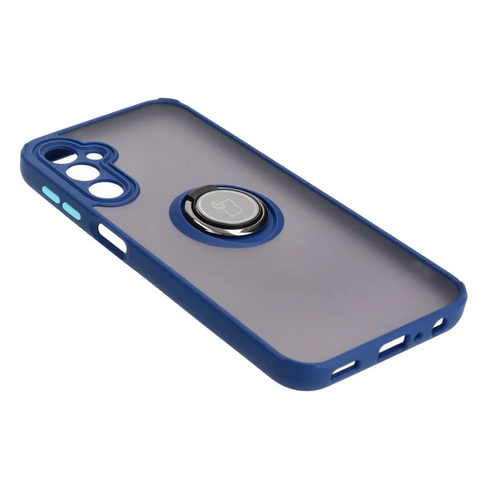 Hurtownia GSM - Bizon Case Hybrid Ring Samsung Galaxy A24 4G fumuriu cu un cadru albastru închis - BIZ974 - {ean13} - Hurt