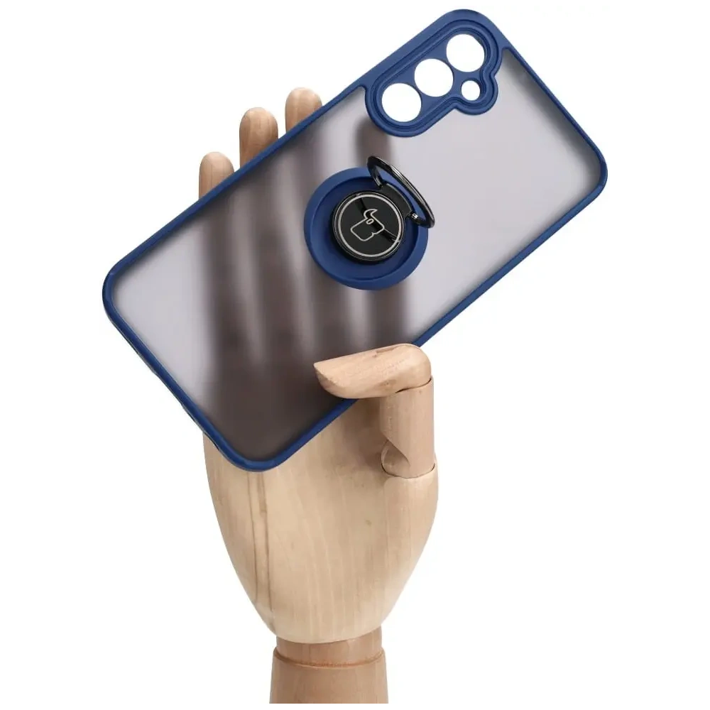 Hurtownia GSM - Bizon Case Hybrid Ring Samsung Galaxy A24 4G füstös színben, tengerészkék kerettel - BIZ974 - {ean13} - Hurt