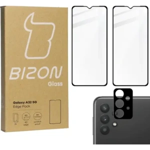 Wholesale BIZON Edge Pack 2x screen glass + camera glass Samsung Galaxy A32 5G - BIZ7386 - {ean13} - Hurt