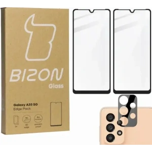 Hurtownia GSM - Bizon Glass Edge 2x gehärtetes Glas + Linsenschutz Samsung Galaxy A33 schwarz - BIZ7399 - {ean13} - Hurt