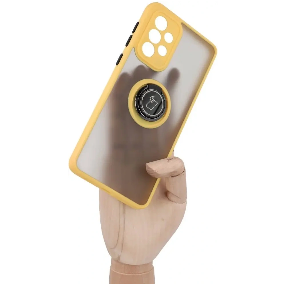 Hurtownia GSM - Bizon Case Hybrid Ring Samsung Galaxy A33 5G rauchig mit einem gelben Rahmen - BIZ7414 - {ean13} - Hurt