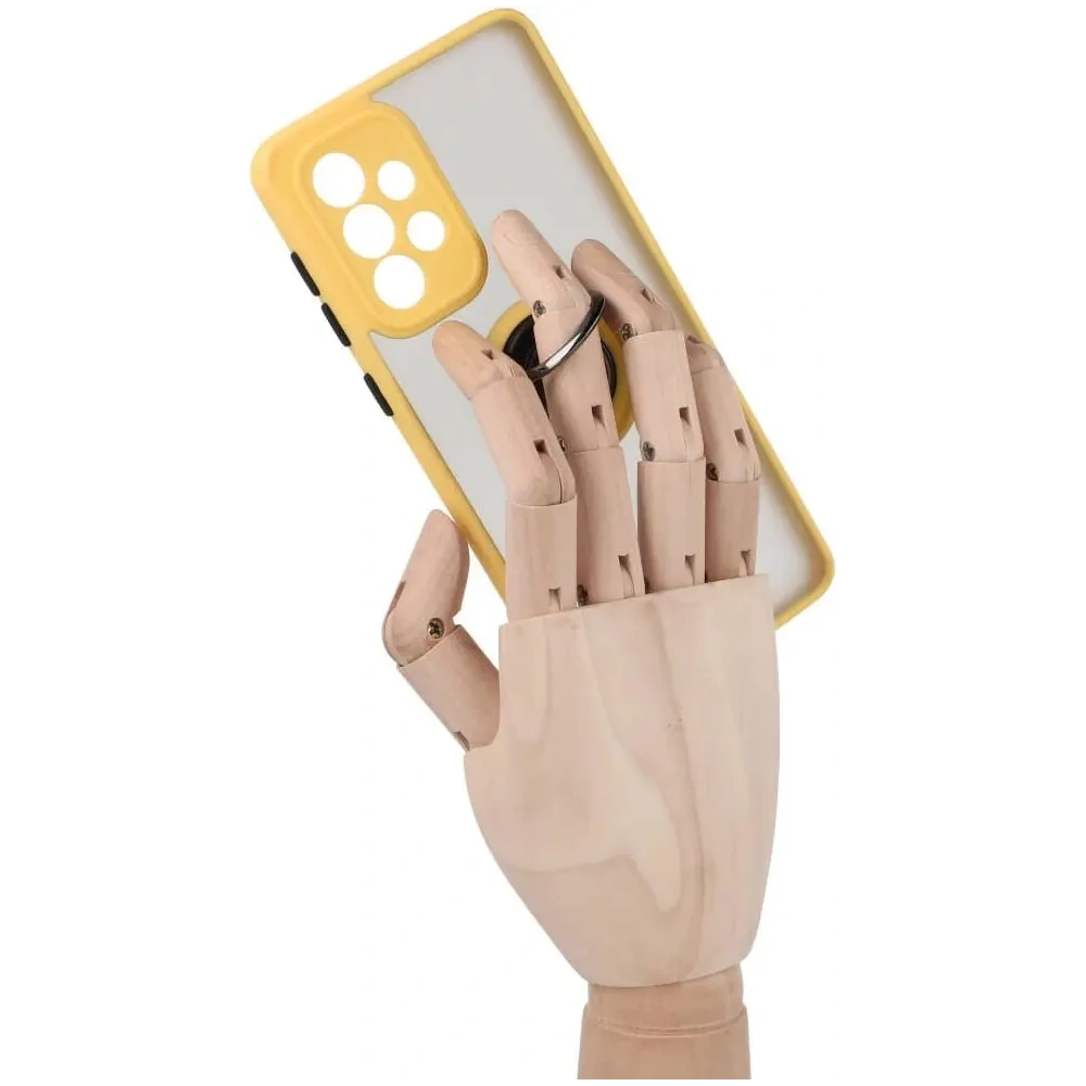 Wholesale Bizon Case Hybrid Ring Samsung Galaxy A33 5G smoky with a yellow frame - BIZ7414 - {ean13} - Hurt