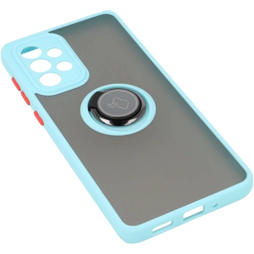 Etui z uchwytem na palec Bizon Case Hybrid Ring do Samsung Galaxy A33 5G przydymione z jasnoniebieską ramką