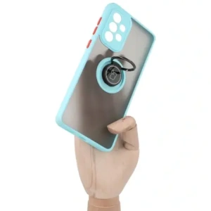 Bizon Case Hybrid Ring Samsung Galaxy A33 5G smoky with a light blue frame