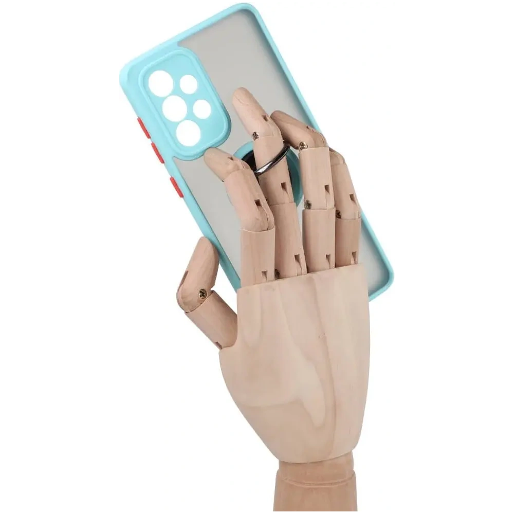 Wholesale Bizon Case Hybrid Ring Samsung Galaxy A33 5G smoky with a light blue frame - BIZ7415 - {ean13} - Hurt