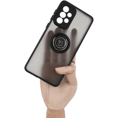 Etui z uchwytem na palec Bizon Case Hybrid Ring do Samsung Galaxy A33 5G przydymione z czarną ramką