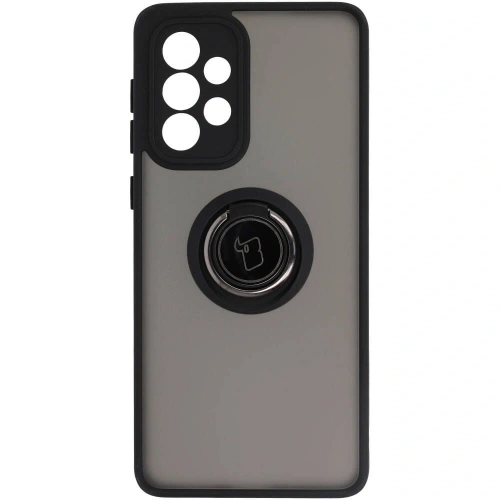Etui z uchwytem na palec Bizon Case Hybrid Ring do Samsung Galaxy A33 5G przydymione z czarną ramką