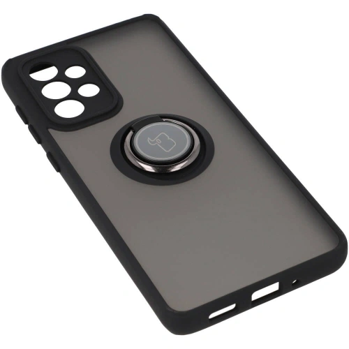 Etui z uchwytem na palec Bizon Case Hybrid Ring do Samsung Galaxy A33 5G przydymione z czarną ramką