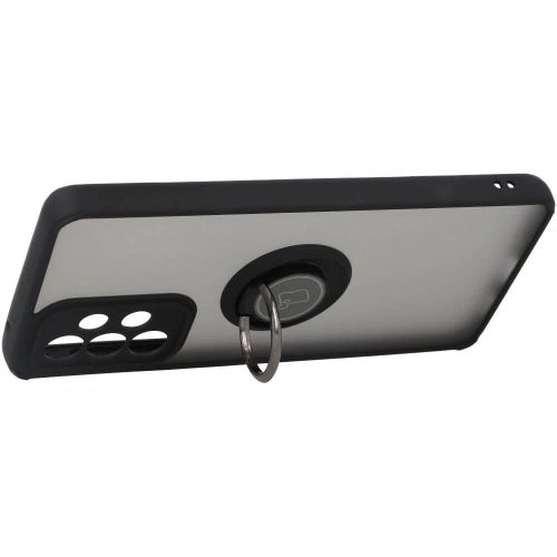 Etui z uchwytem na palec Bizon Case Hybrid Ring do Samsung Galaxy A33 5G przydymione z czarną ramką
