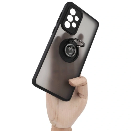 Etui z uchwytem na palec Bizon Case Hybrid Ring do Samsung Galaxy A33 5G przydymione z czarną ramką