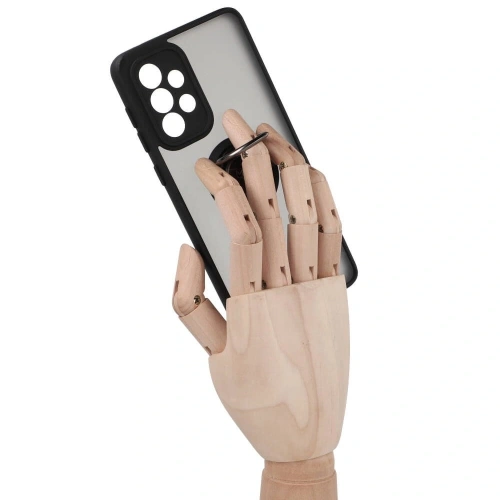Etui z uchwytem na palec Bizon Case Hybrid Ring do Samsung Galaxy A33 5G przydymione z czarną ramką