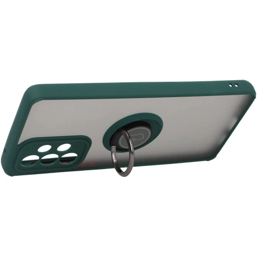 Etui z uchwytem na palec Bizon Case Hybrid Ring do Samsung Galaxy A33 5G przydymione z ciemnozieloną ramką