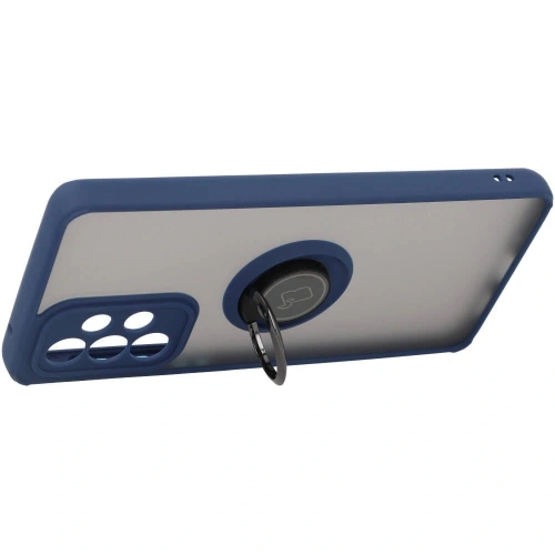 Etui z uchwytem na palec Bizon Case Hybrid Ring do Samsung Galaxy A33 5G przydymione z granatową ramką