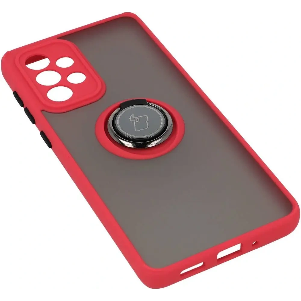 Hurtownia GSM - Etui z uchwytem na palec Bizon Case Hybrid Ring do Galaxy A33 5G, przydymione z czerwoną ramką - BIZ7420 - {ean13} - Hurt