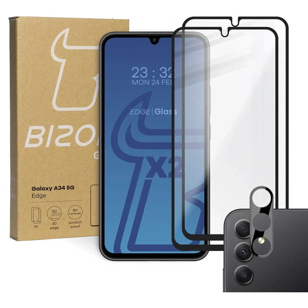 Hurtownia GSM - BIZON Edge 2 2x képernyő üveg + kamera üveg Samsung Galaxy A34 5G - BIZ1033 - {ean13} - Hurt