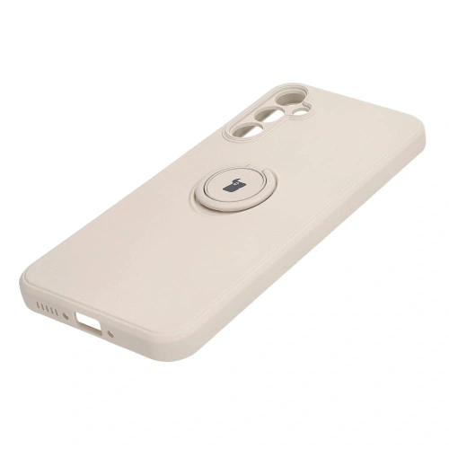 Etui Bizon Case Silicone Ring Sq do Samsung Galaxy A34 5G beżowe