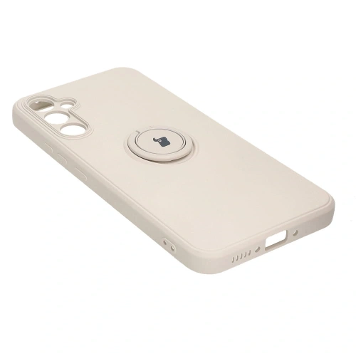 Etui Bizon Case Silicone Ring Sq do Samsung Galaxy A34 5G beżowe