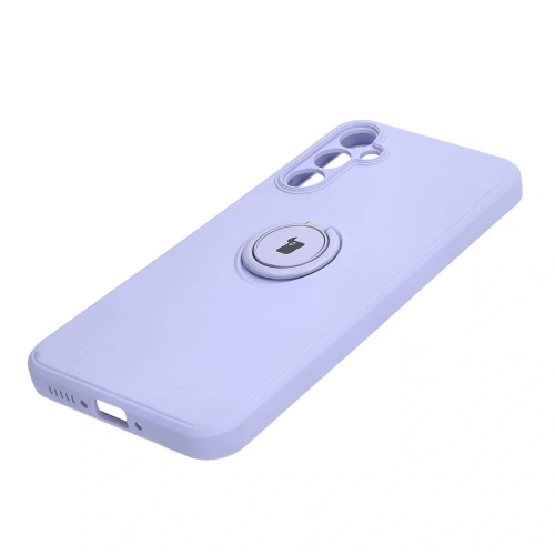 Etui Bizon Case Silicone Ring Sq do Samsung Galaxy A34 5G jasnofioletowe