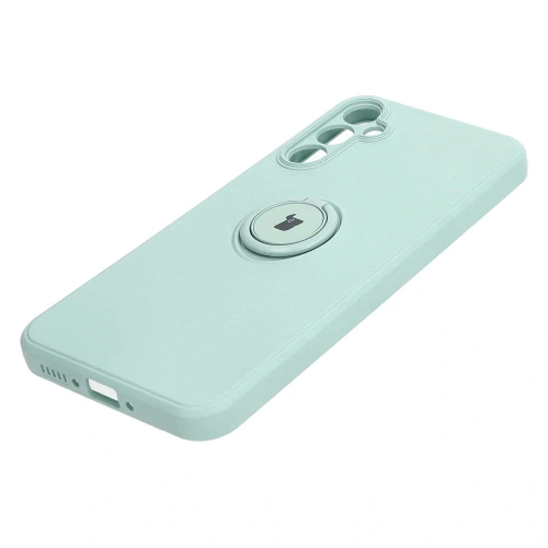 Etui Bizon Case Silicone Ring Sq do Samsung Galaxy A34 5G turkusowe