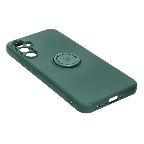 Etui Bizon Case Silicone Ring Sq do Samsung Galaxy A34 5G ciemnozielone