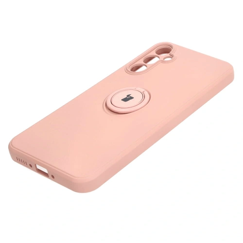 Etui Bizon Case Silicone Ring Sq do Samsung Galaxy A34 5G jasnoróżowe