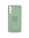 Etui Bizon Case Silicone Ring Sq do Samsung Galaxy A34 5G jasnozielone