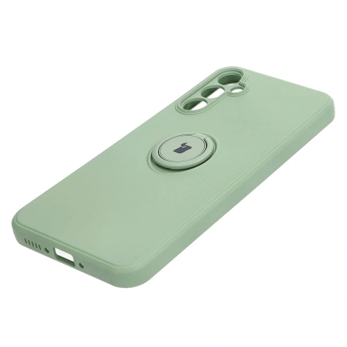 Etui Bizon Case Silicone Ring Sq do Samsung Galaxy A34 5G jasnozielone