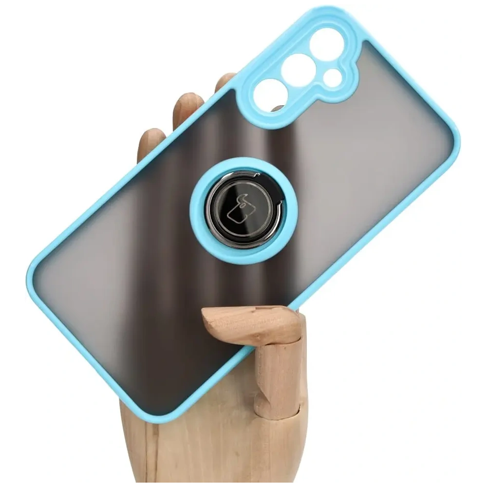 Hurtownia GSM - Bizon Case Hybrid Ring Samsung Galaxy A34 5G fumuriu cu un cadru albastru deschis - BIZ7437 - {ean13} - Hurt