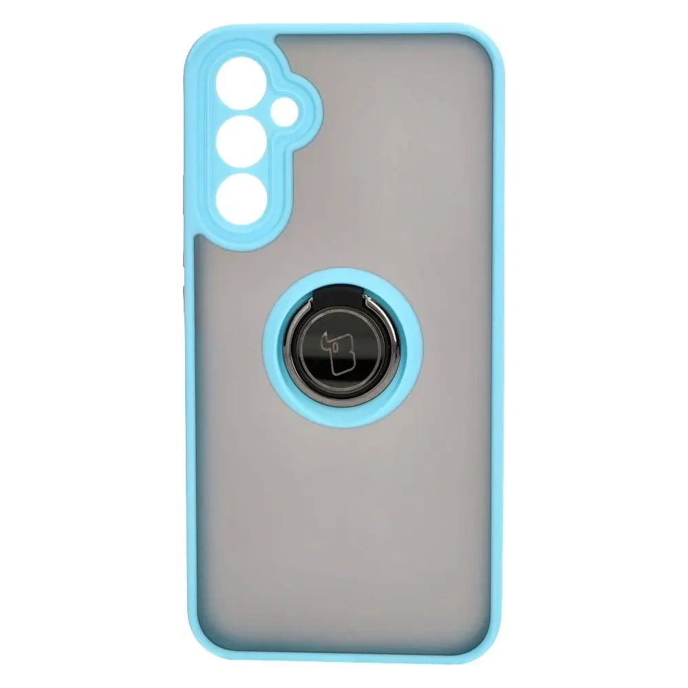Hurtownia GSM - Etui z uchwytem na palec Bizon Case Hybrid Ring do Samsung Galaxy A34 5G przydymione z jasnoniebieską ramką - BIZ7437 - {ean13} - Hurt